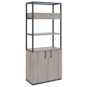 CHOICE Regalschrank | 5 OH, 800 x 1925 mm, Blumenkasten, Nordeiche grau