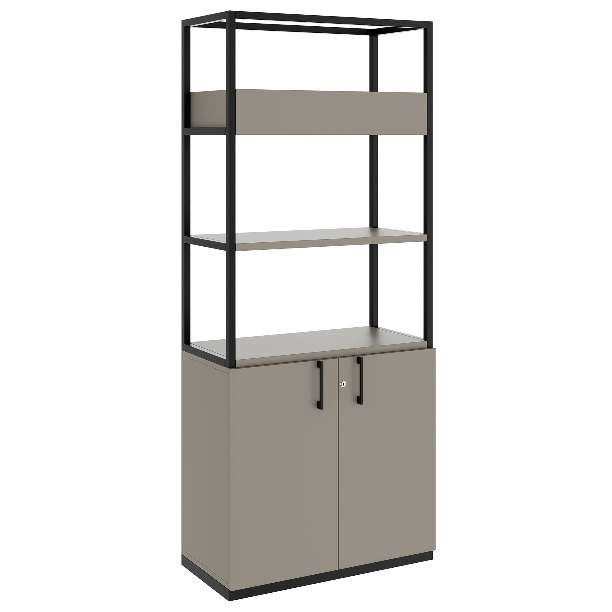 CHOICE shelf cabinet | 5 OH, 800 x 1925 mm, flower box, Cubanite gray - 1 Main Image