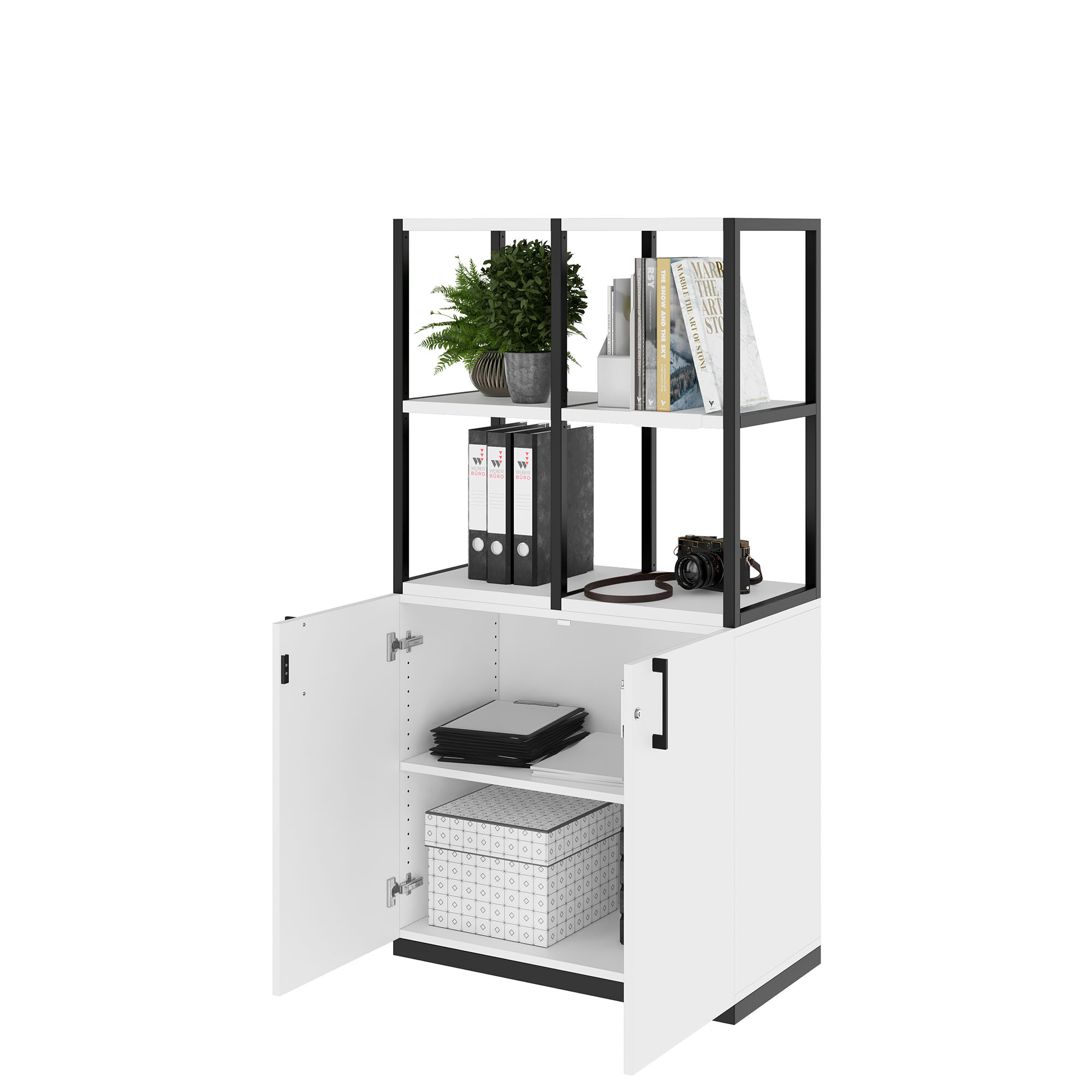 CHOICE Regalschrank | 4 OH, 800 x 1545 mm, Weiß - 3 Main Image