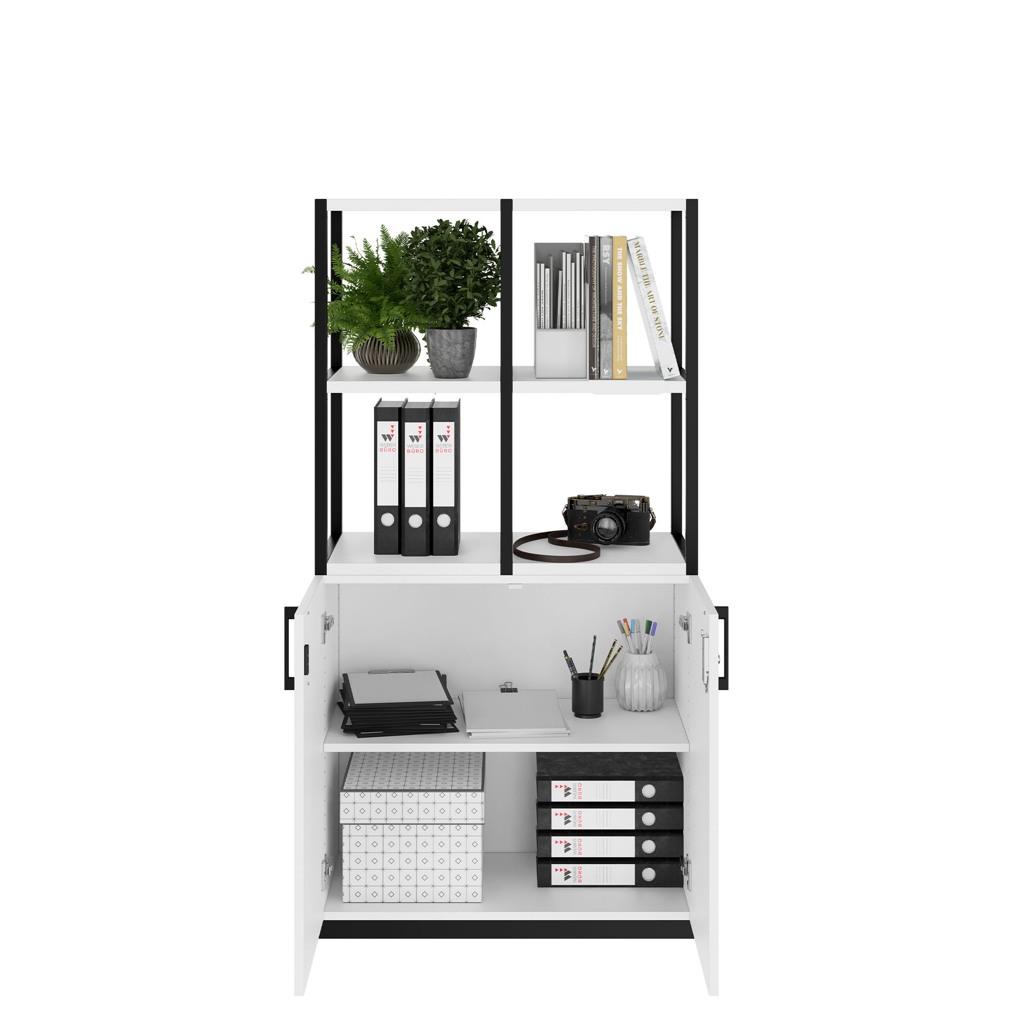 CHOICE Regalschrank | 4 OH, 800 x 1545 mm, Weiß - 2 Main Image