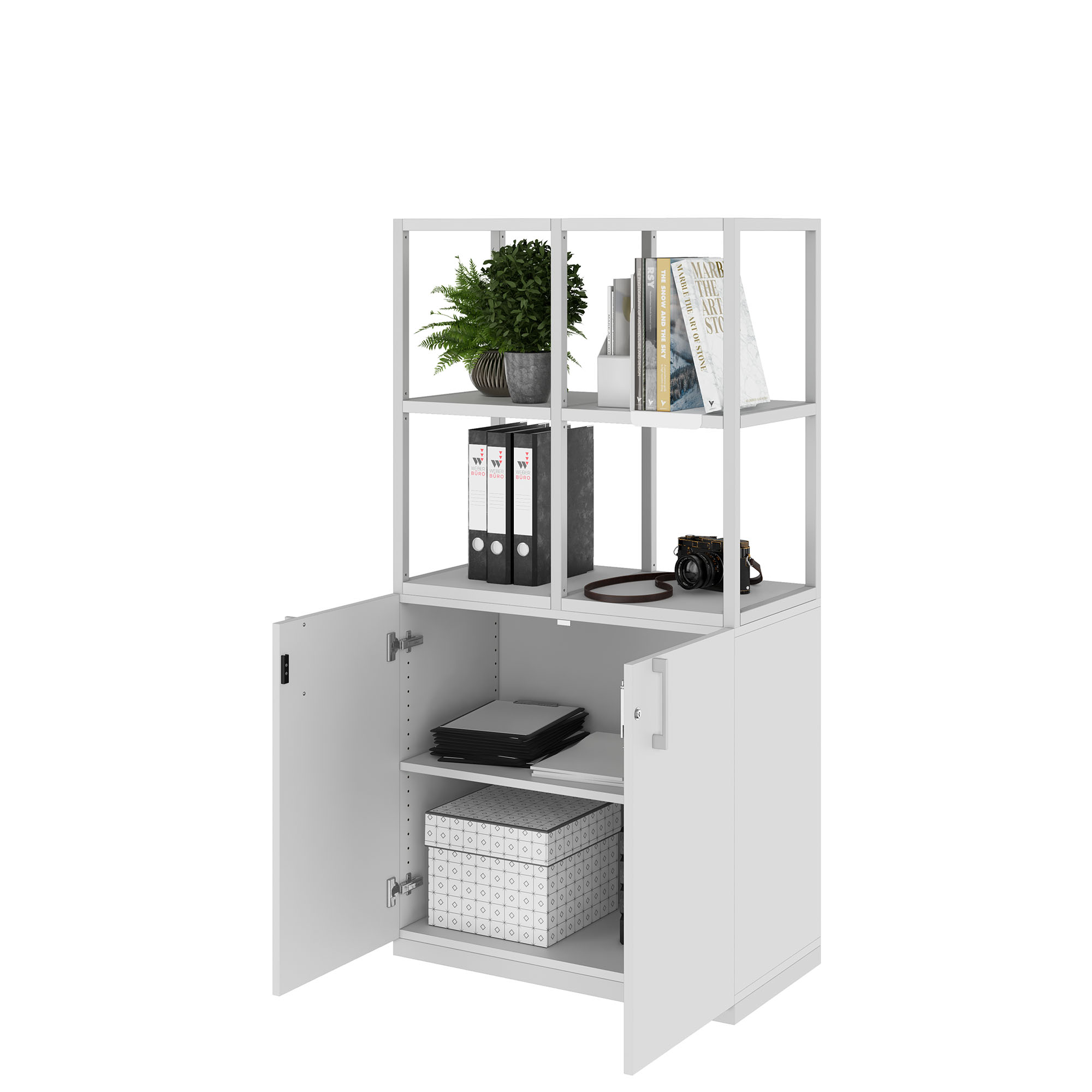 CHOICE shelf cabinet | 4 OH, 800 x 1545 mm, pearl gray - 3 Main Image