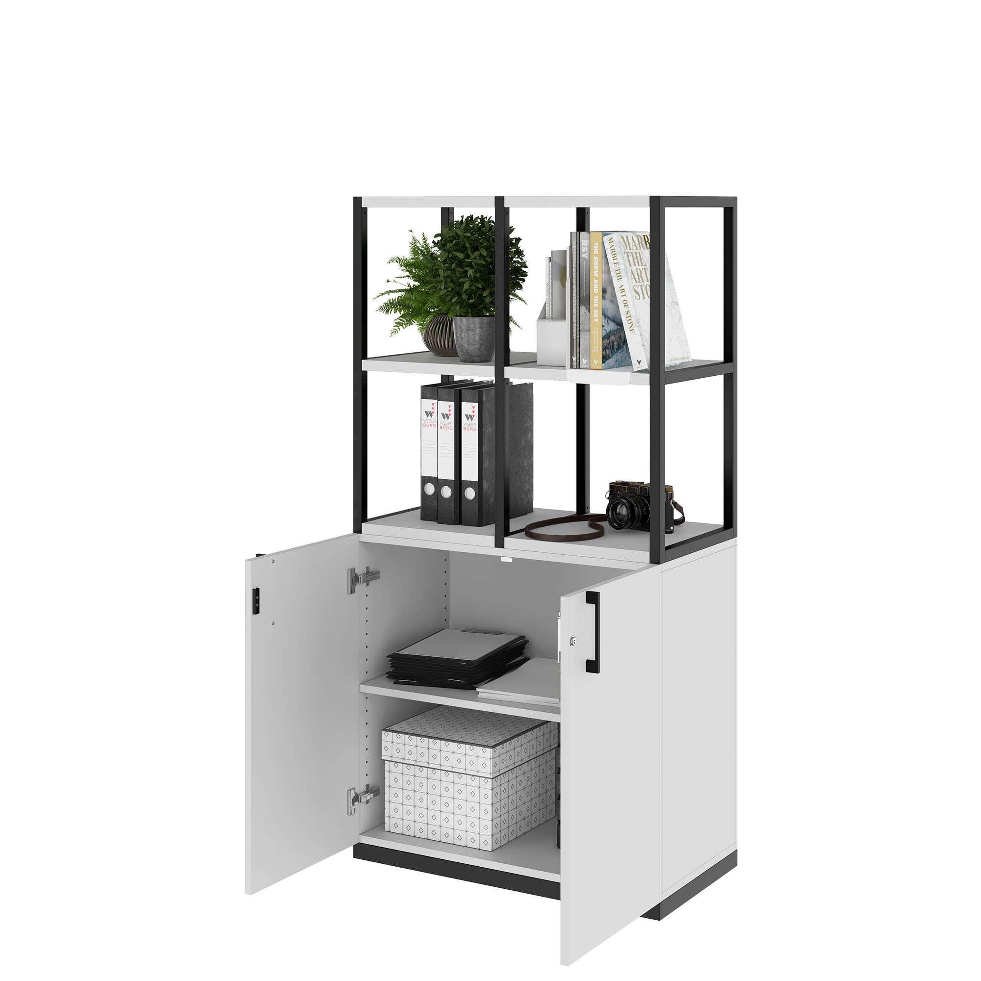 CHOICE Regalschrank | 4 OH, 800 x 1545 mm, Perlgrau - 3 Main Image