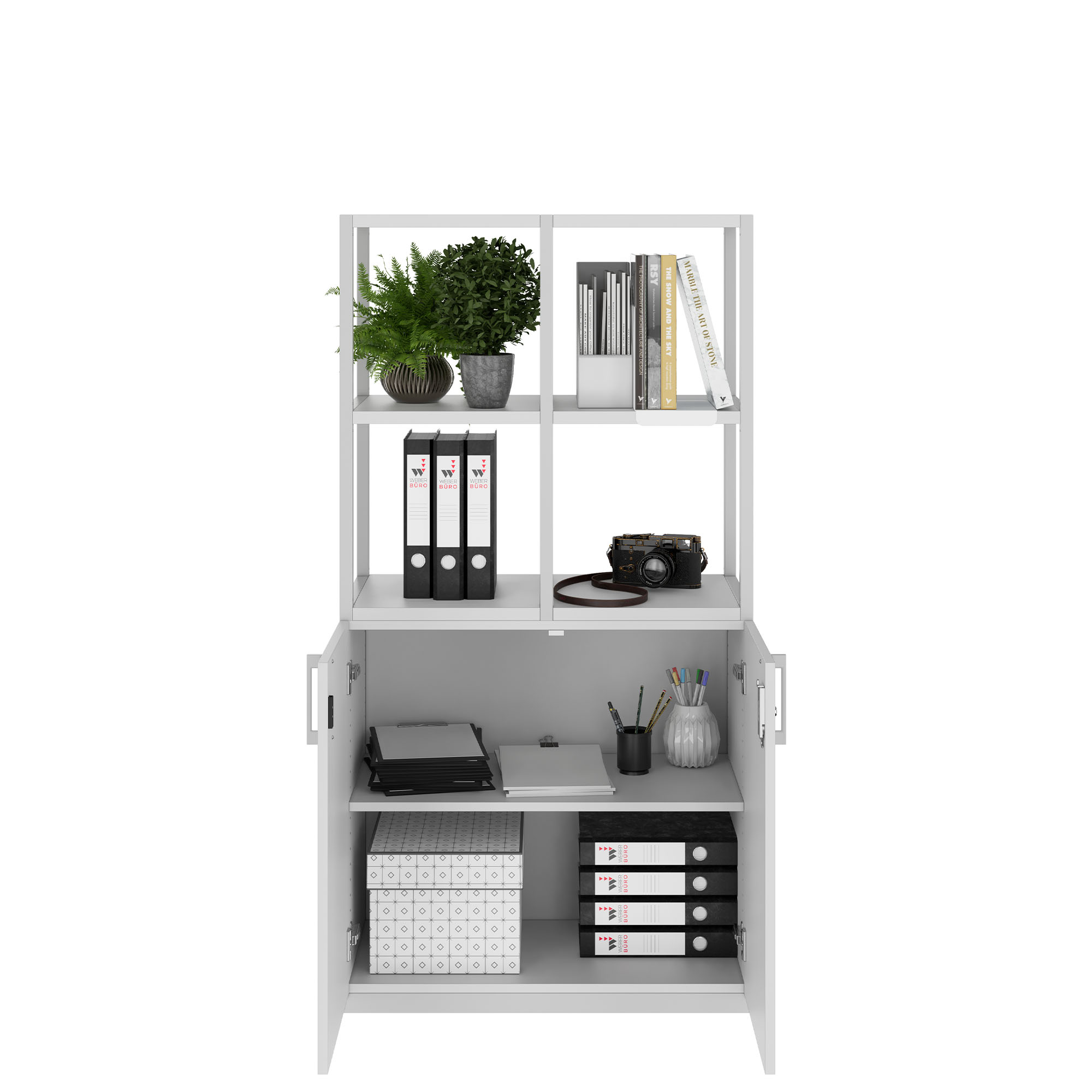 CHOICE shelf cabinet | 4 OH, 800 x 1545 mm, pearl gray - 2 Main Image