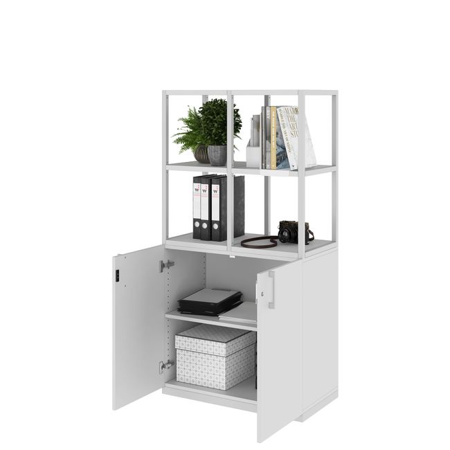 CHOICE Regalschrank | 4 OH, 800 x 1545 mm, Perlgrau