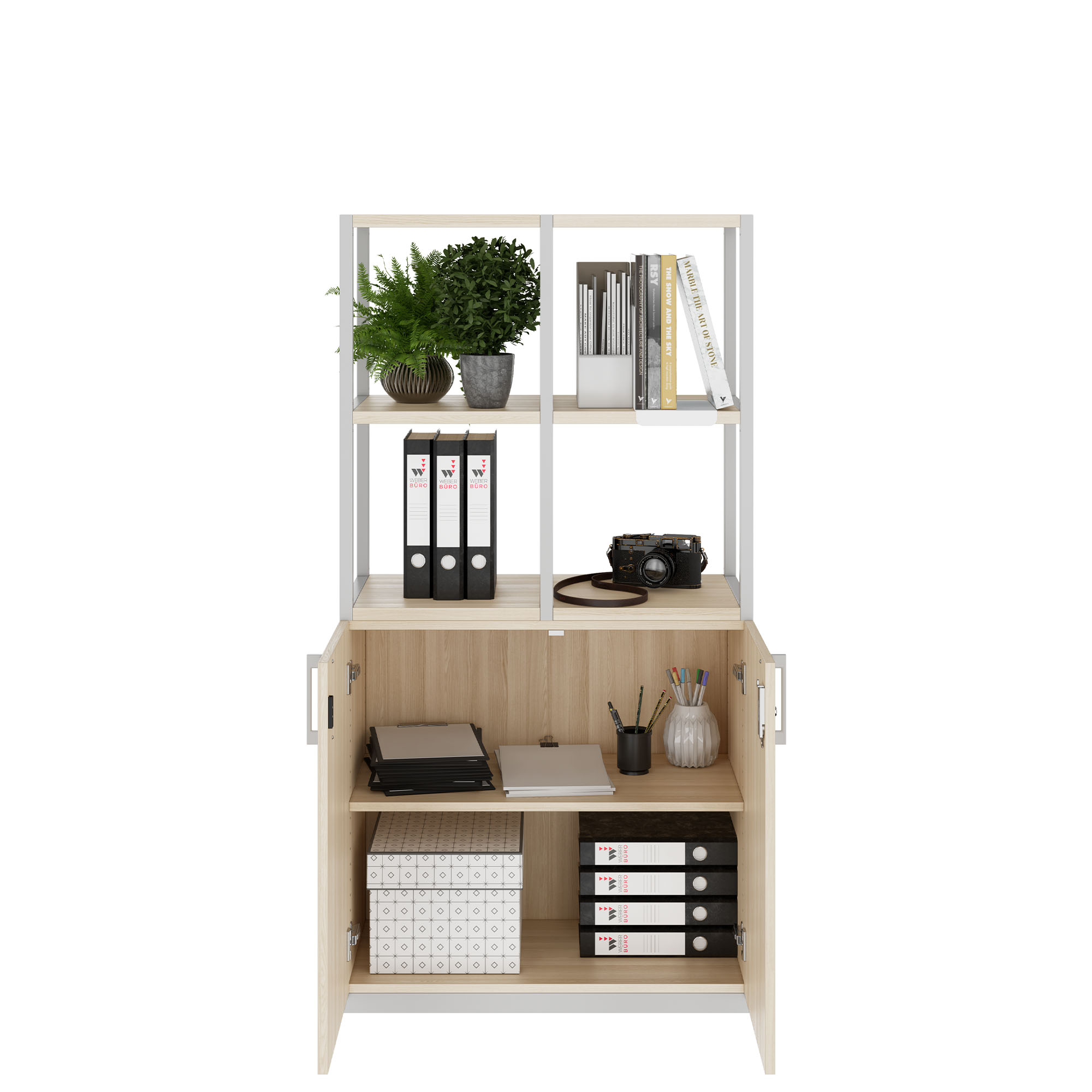 CHOICE shelf cabinet | 4 OH, 800 x 1545 mm, sand ash - 2 Main Image
