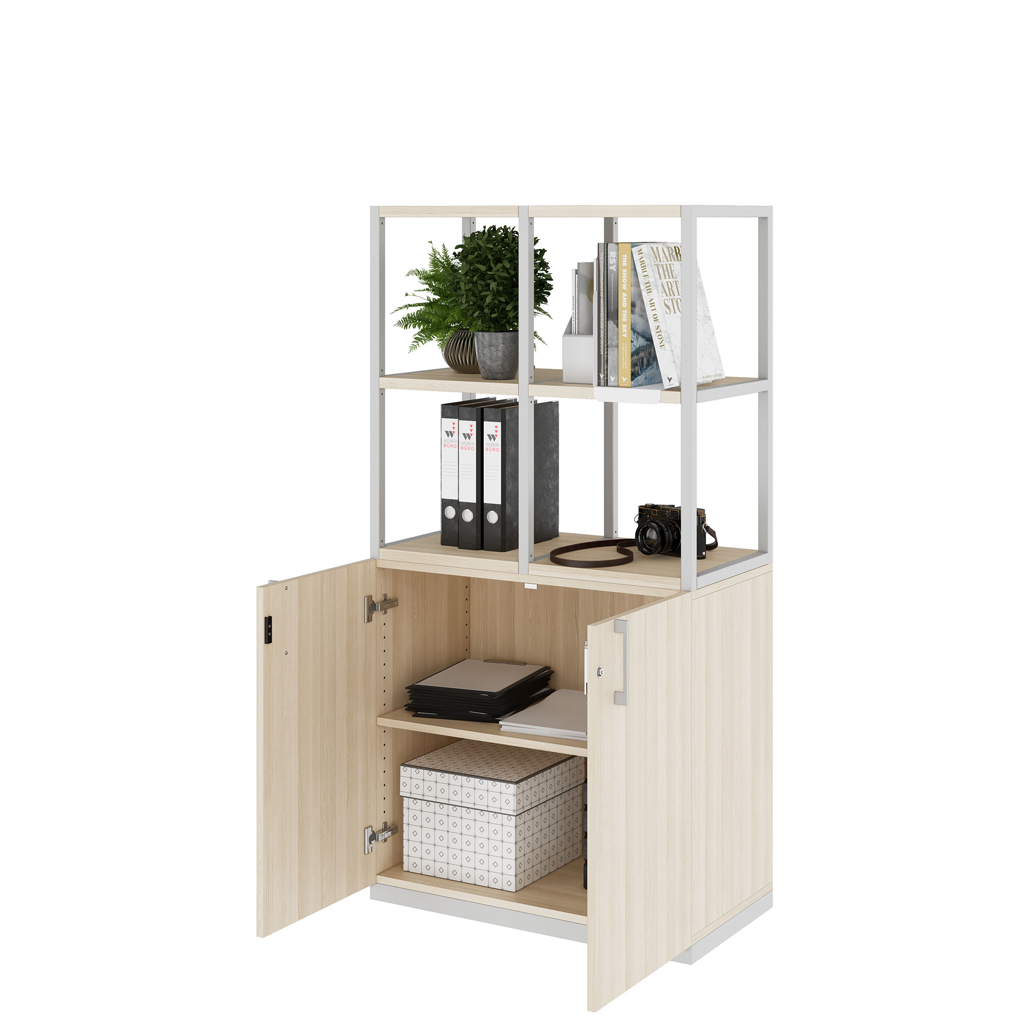 CHOICE shelf cabinet | 4 OH, 800 x 1545 mm, sand ash - 3 Main Image