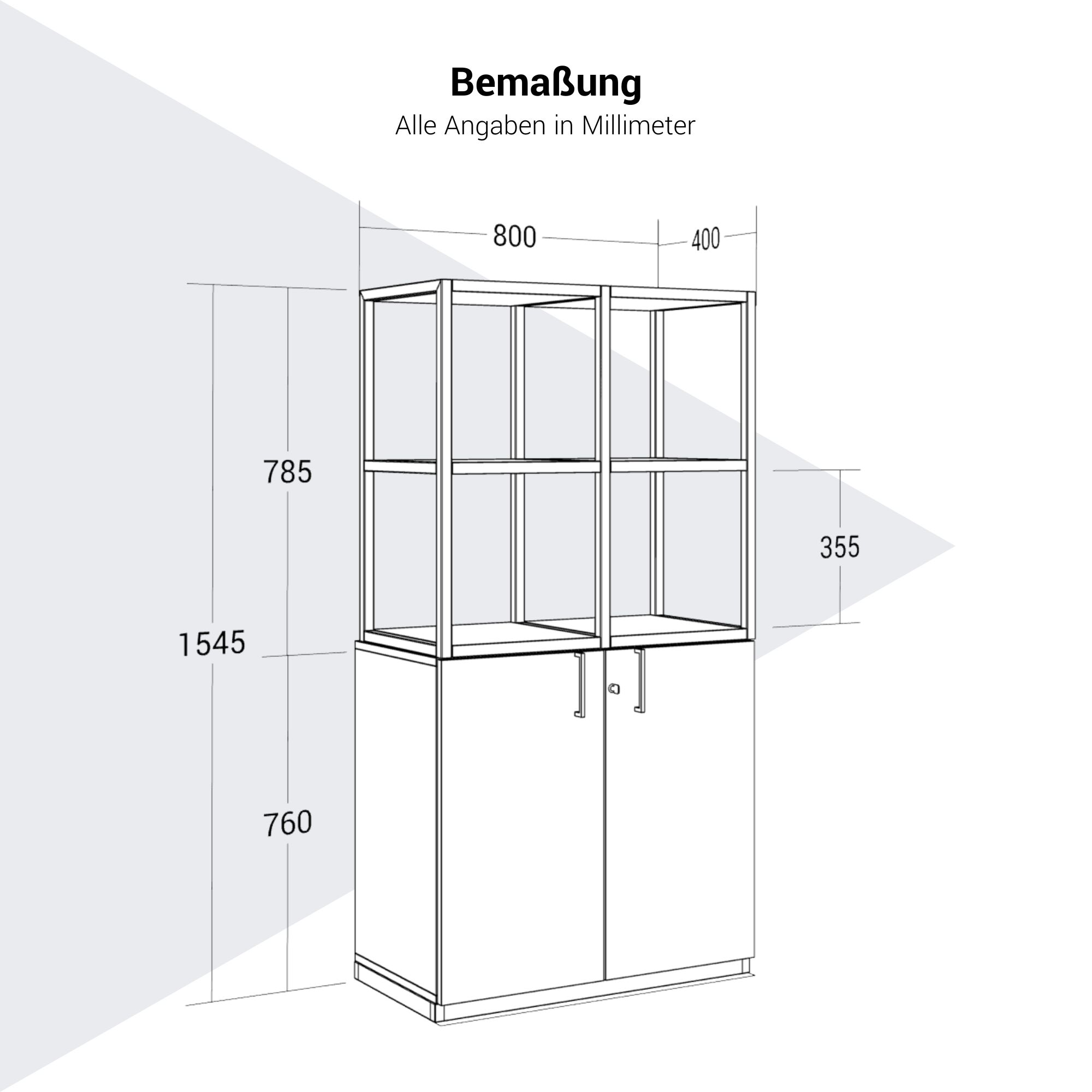 CHOICE Regalschrank | 4 OH, 800 x 1545 mm, Nussbaum - 8 Main Image