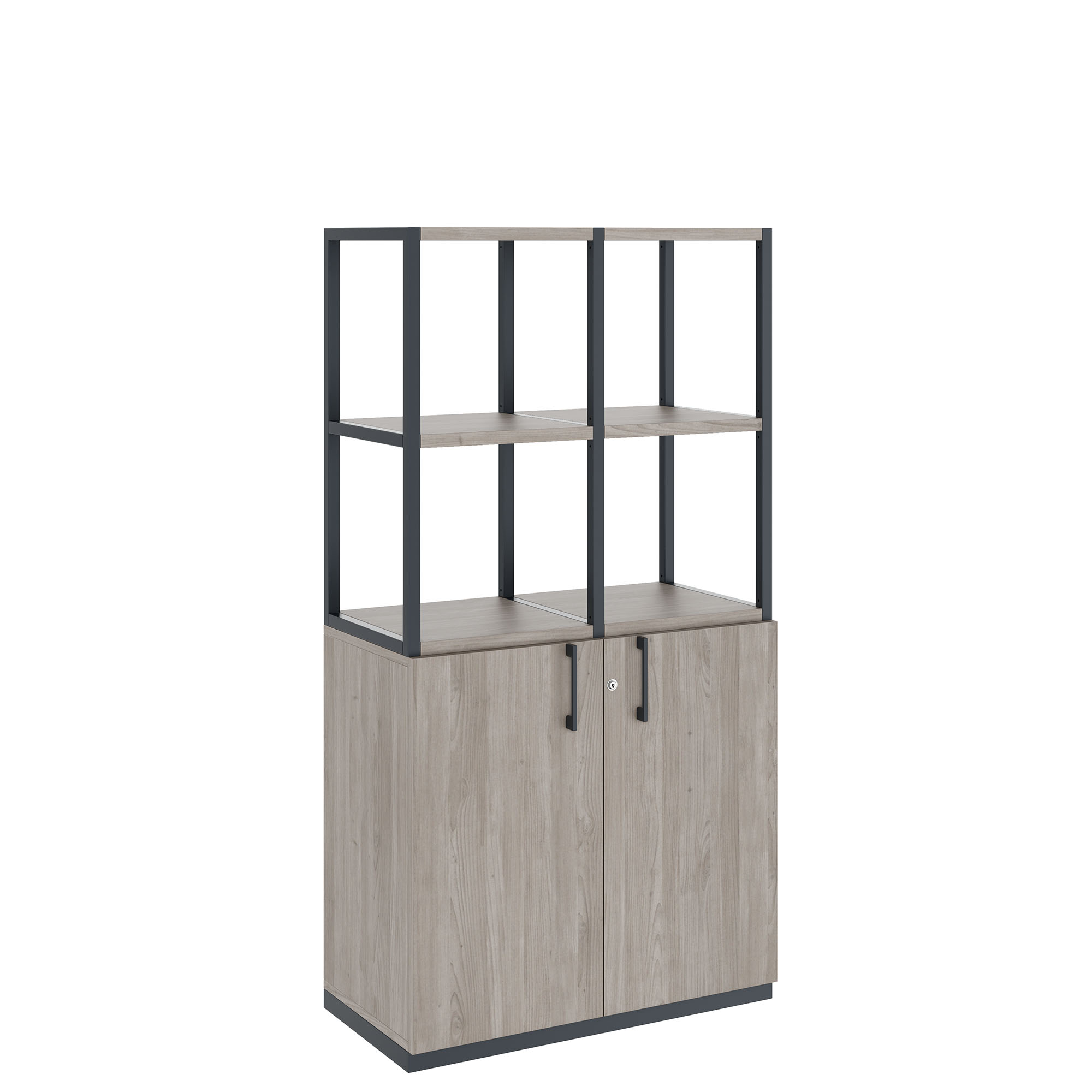 CHOICE shelf cabinet | 4 OH, 800 x 1545 mm, gray northern oak - 1 Main Image