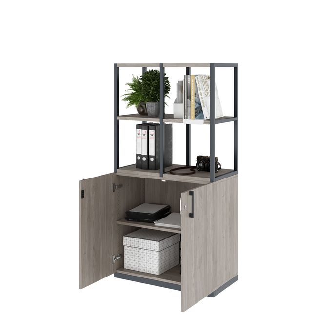 CHOICE Regalschrank | 4 OH, 800 x 1545 mm, Nordeiche grau