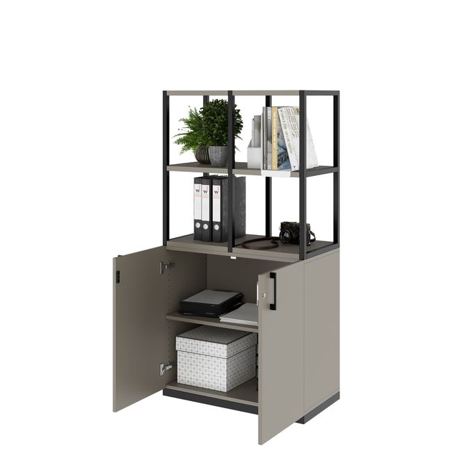 CHOICE Regalschrank | 4 OH, 800 x 1545 mm, Cubanitgrau