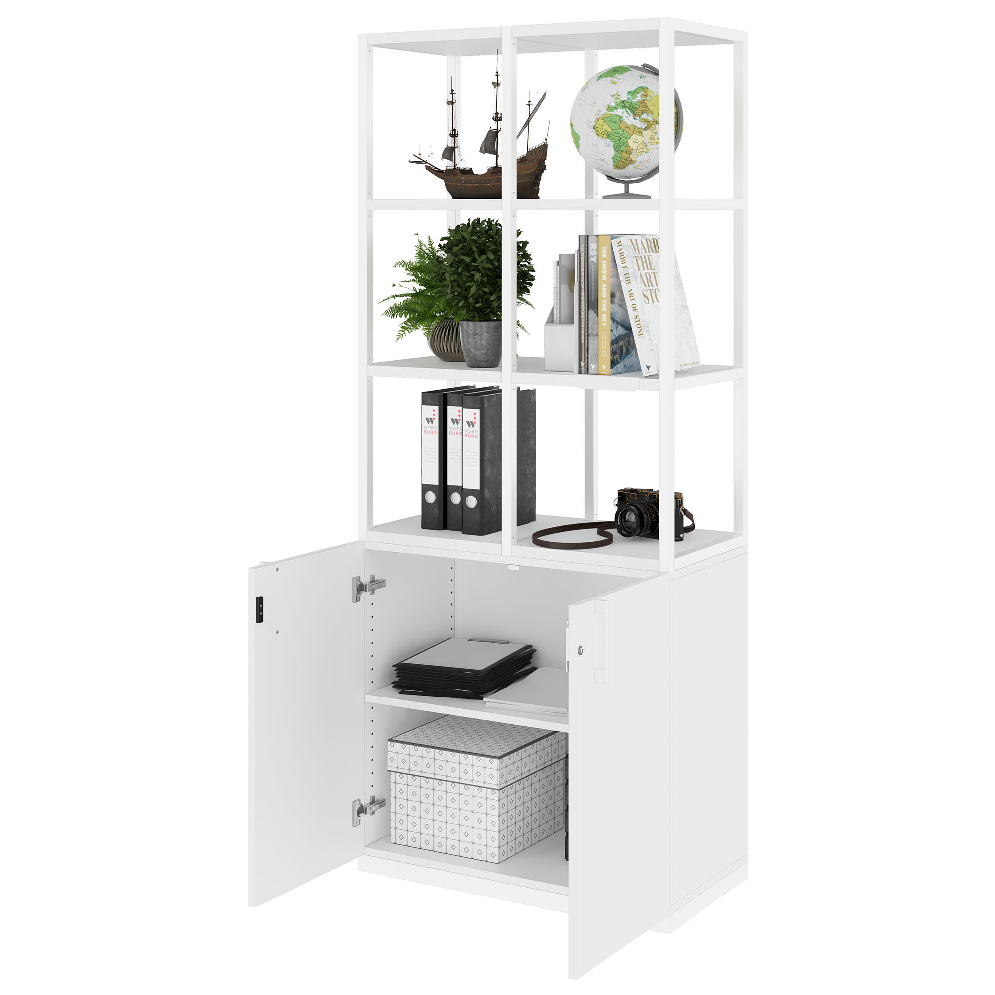 CHOICE Regalschrank | 5 OH, 800 x 1925 mm, Weiss - 3 Main Image
