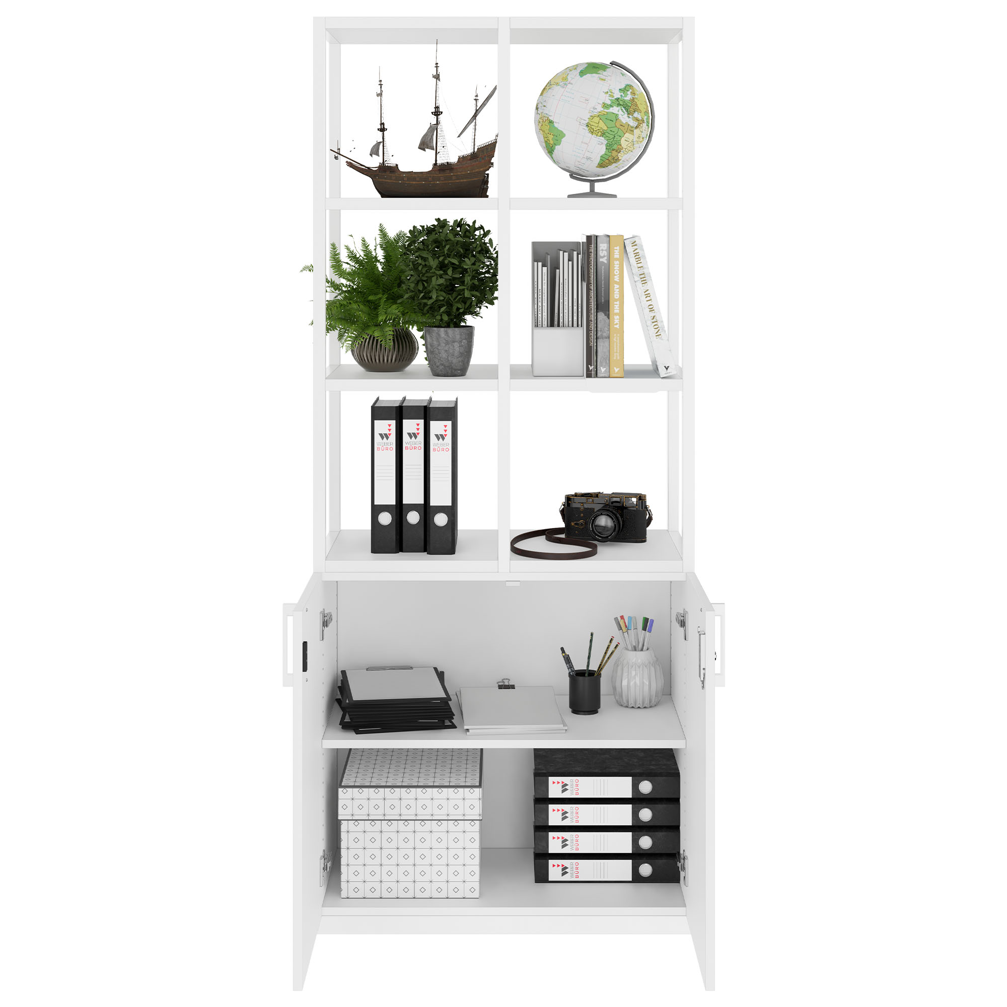 CHOICE Regalschrank | 5 OH, 800 x 1925 mm, Weiss - 2 Main Image
