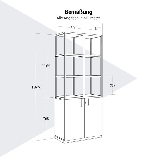 CHOICE Regalschrank | 5 OH, 800 x 1925 mm, Weiß CHOICE Regalschrank | 5 OH, 800 x 1925 mm, Weiß