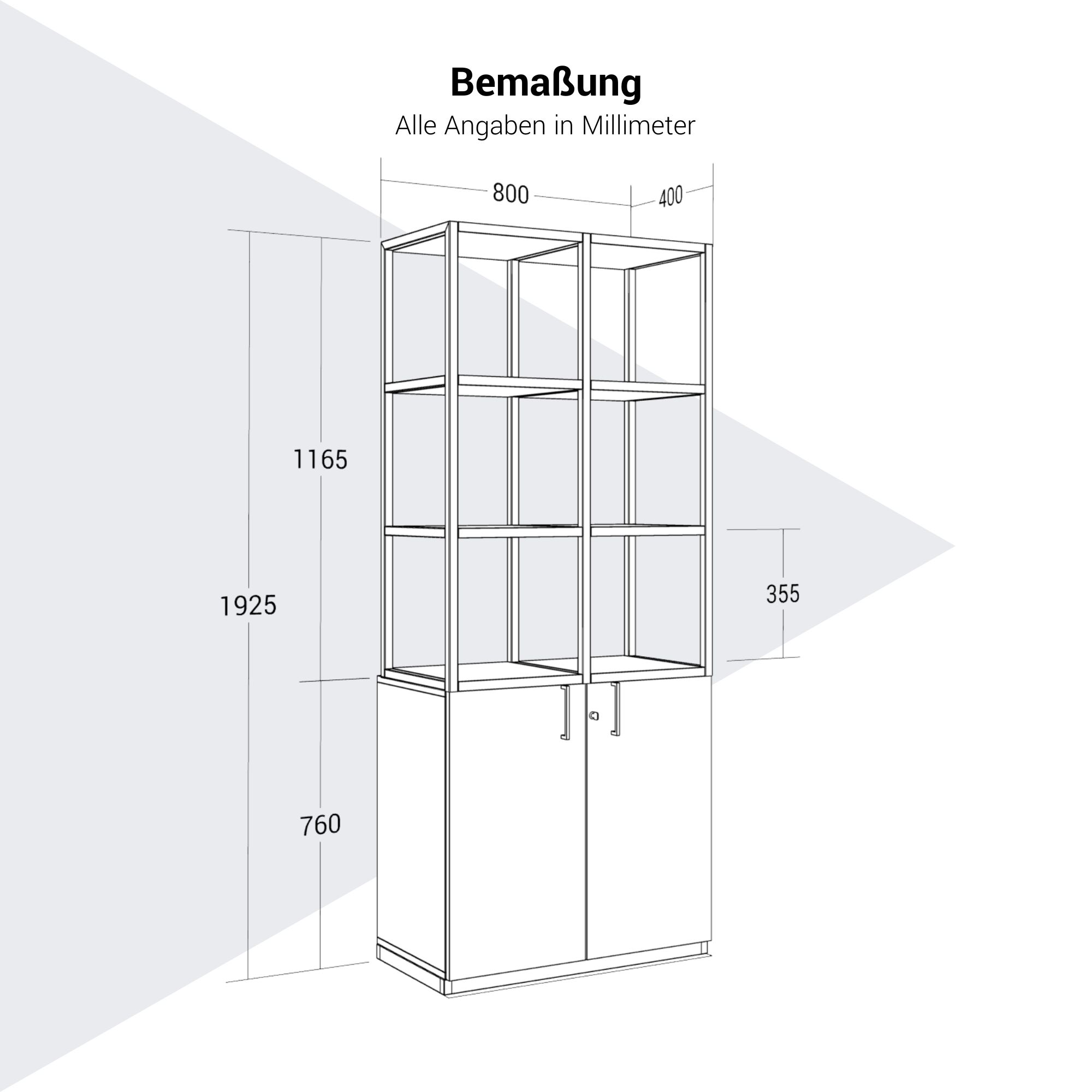CHOICE Regalschrank | 5 OH, 800 x 1925 mm, Bernsteineiche - 8 Main Image
