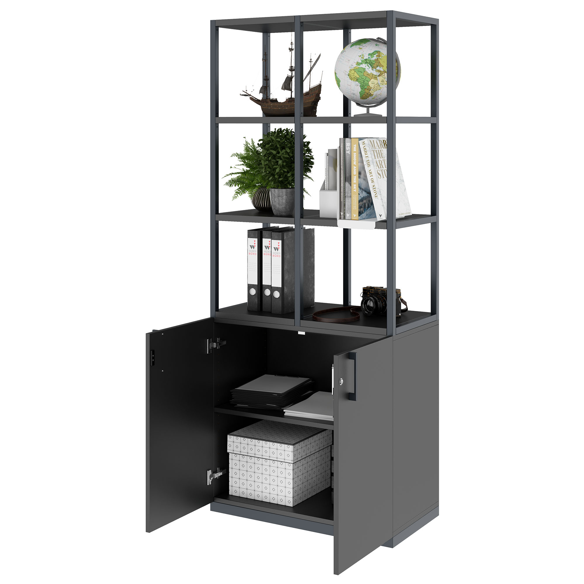 CHOICE Regalschrank | 5 OH, 800 x 1925 mm, Anthrazit - 3 Main Image