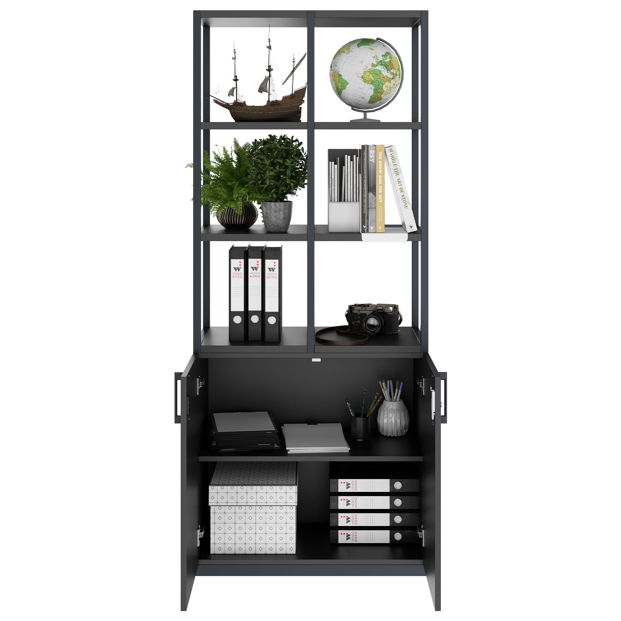 CHOICE Regalschrank | 5 OH, 800 x 1925 mm, Anthrazit - 2 Main Image