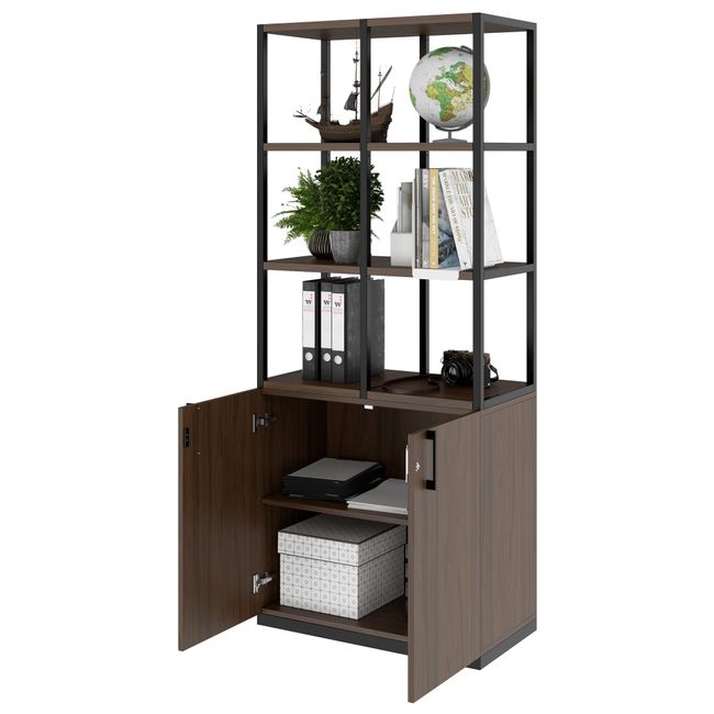 CHOICE Regalschrank | 5 OH, 800 x 1925 mm, Nussbaum