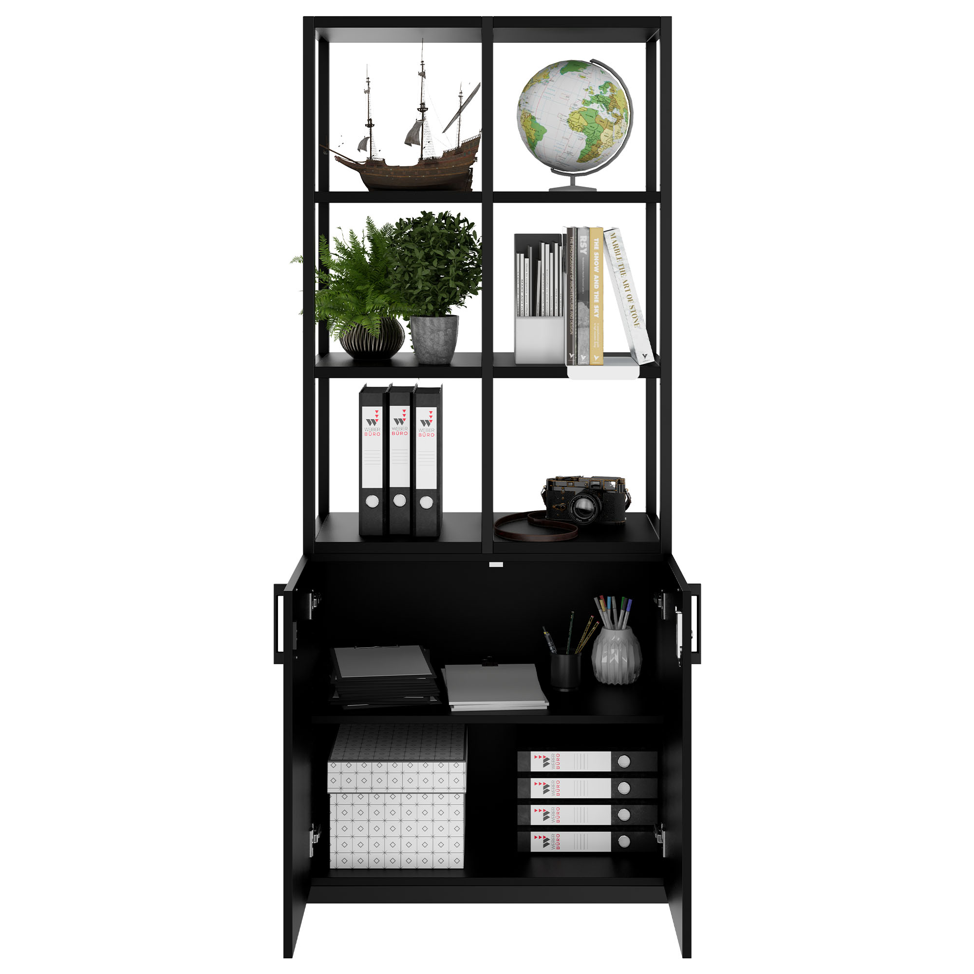 CHOICE Regalschrank | 5 OH, 800 x 1925 mm, Schwarz - 2 Main Image