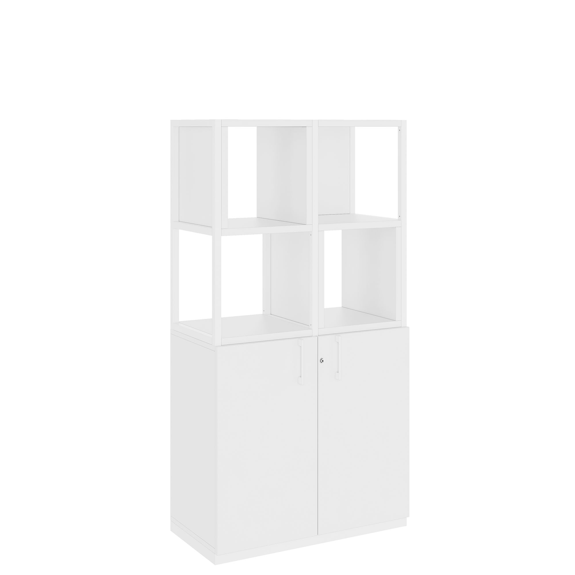 CHOICE Regalschrank | 4 OH, 800 x 1545 mm, Regalkisten, Weiß - 1 Main Image
