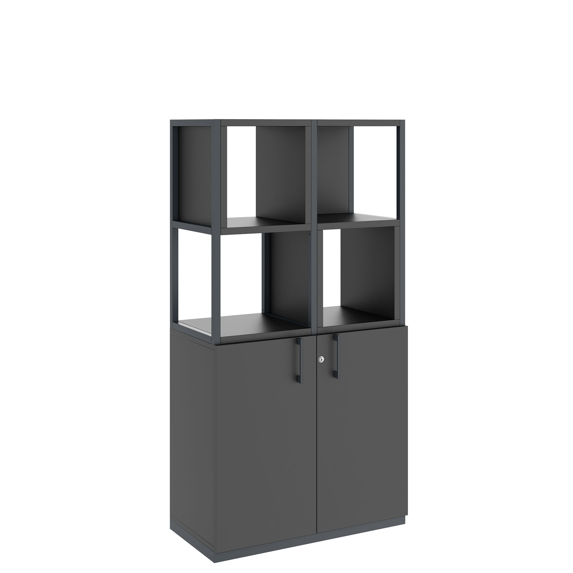 CHOICE Regalschrank | 4 OH, 800 x 1545 mm, Regalkisten, Anthrazit - 1 Main Image