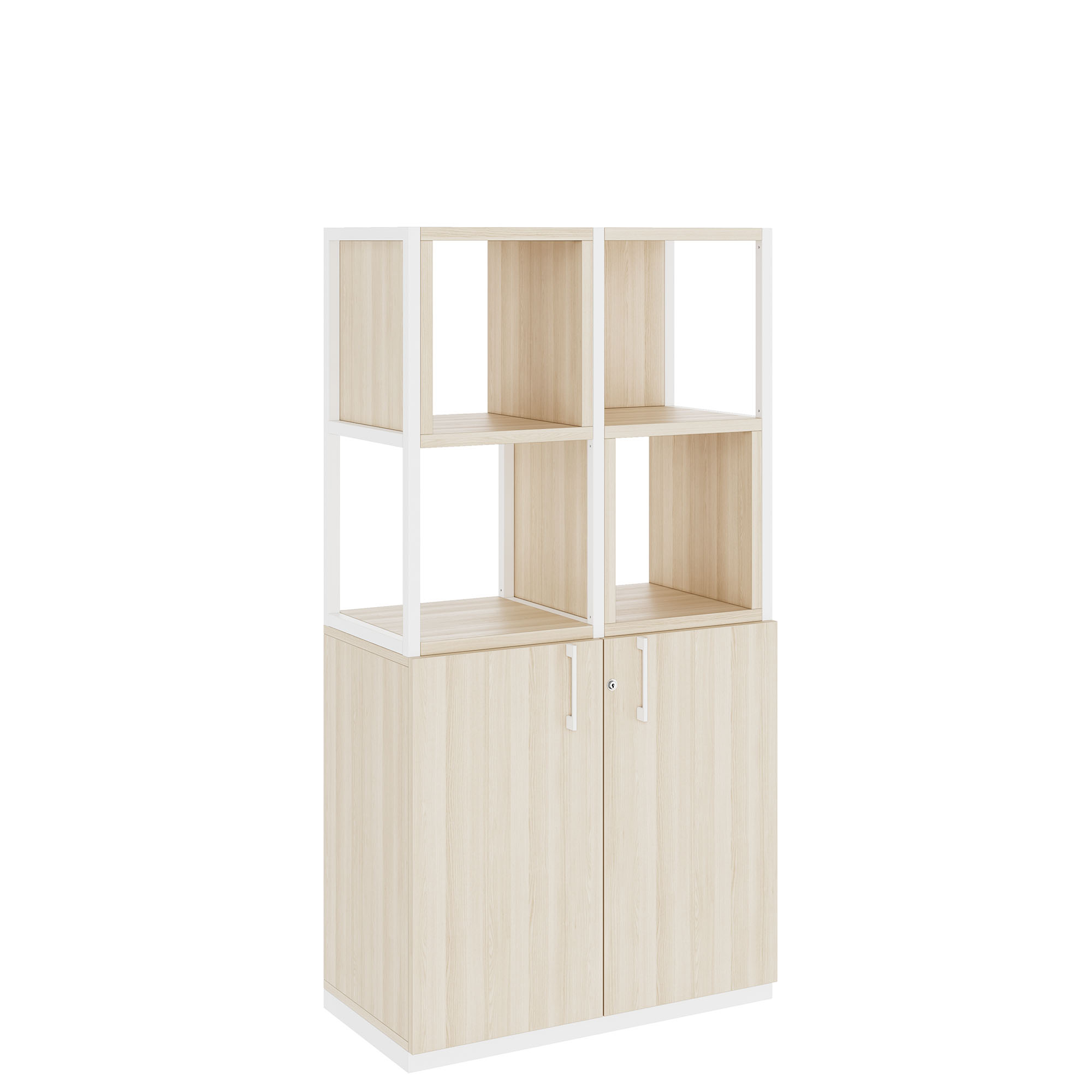 CHOICE shelf cabinet | 4 OH, 800 x 1545 mm, shelf boxes, sand ash - 1 Main Image