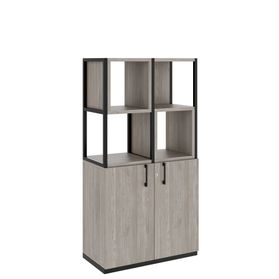 CHOICE Regalschrank | 4 OH, 800 x 1545 mm, Regalkisten, Nordeiche grau