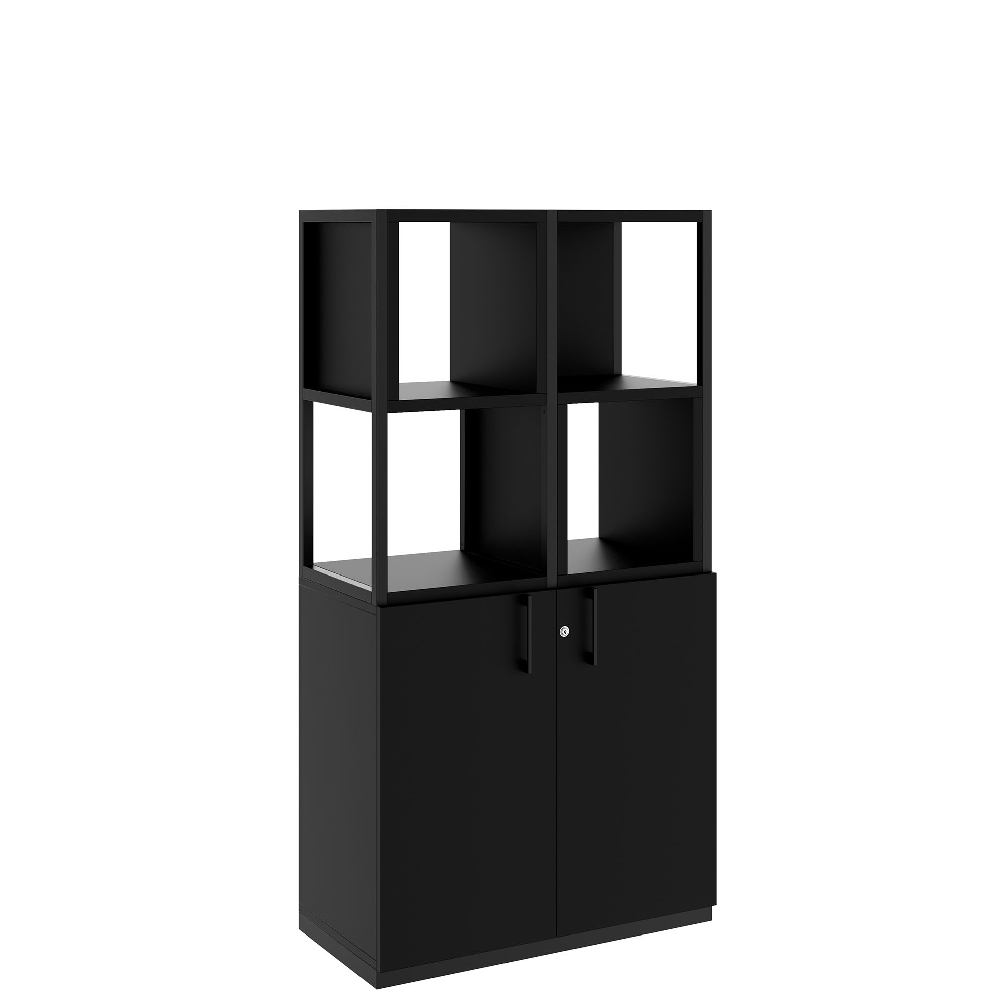CHOICE shelf cabinet | 4 OH, 800 x 1545 mm, shelf boxes, black - 1 Main Image