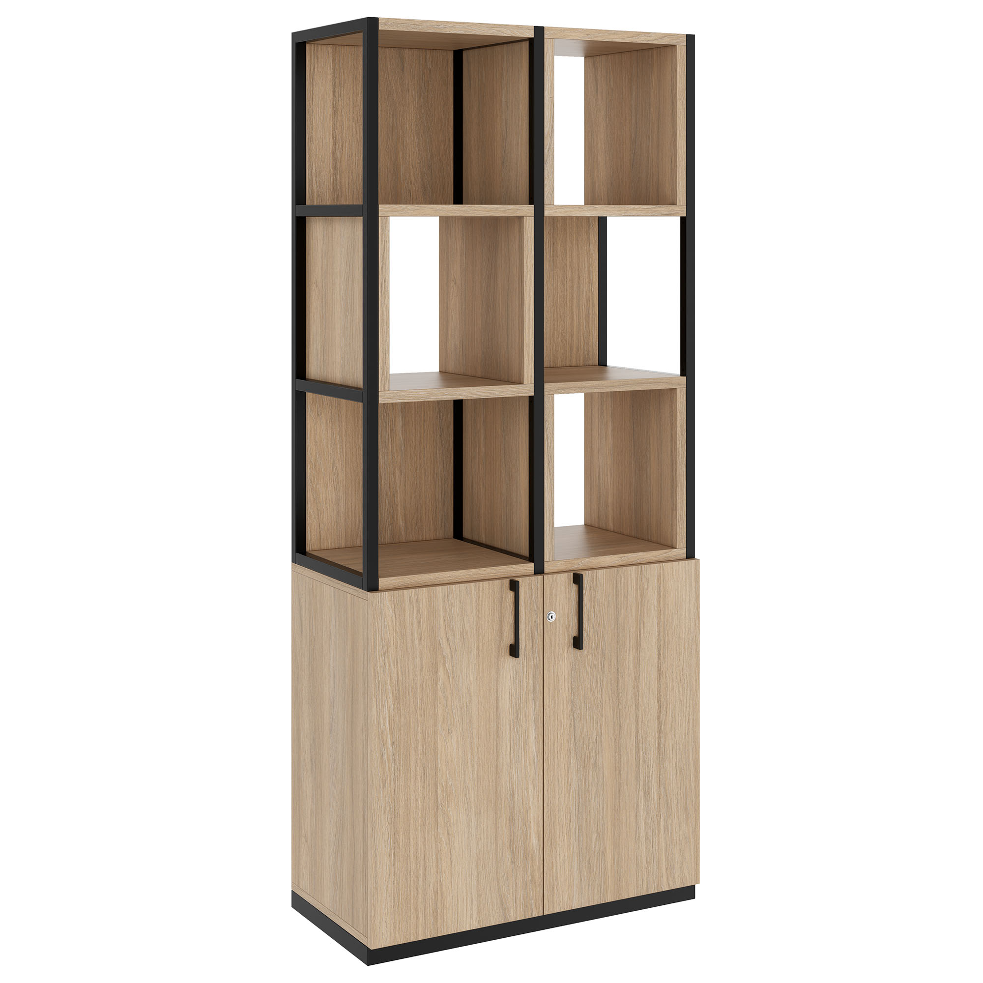 CHOICE Regalschrank | 5 OH, 800 x 1925 mm, Regalkisten, Bernsteineiche - 1 Main Image