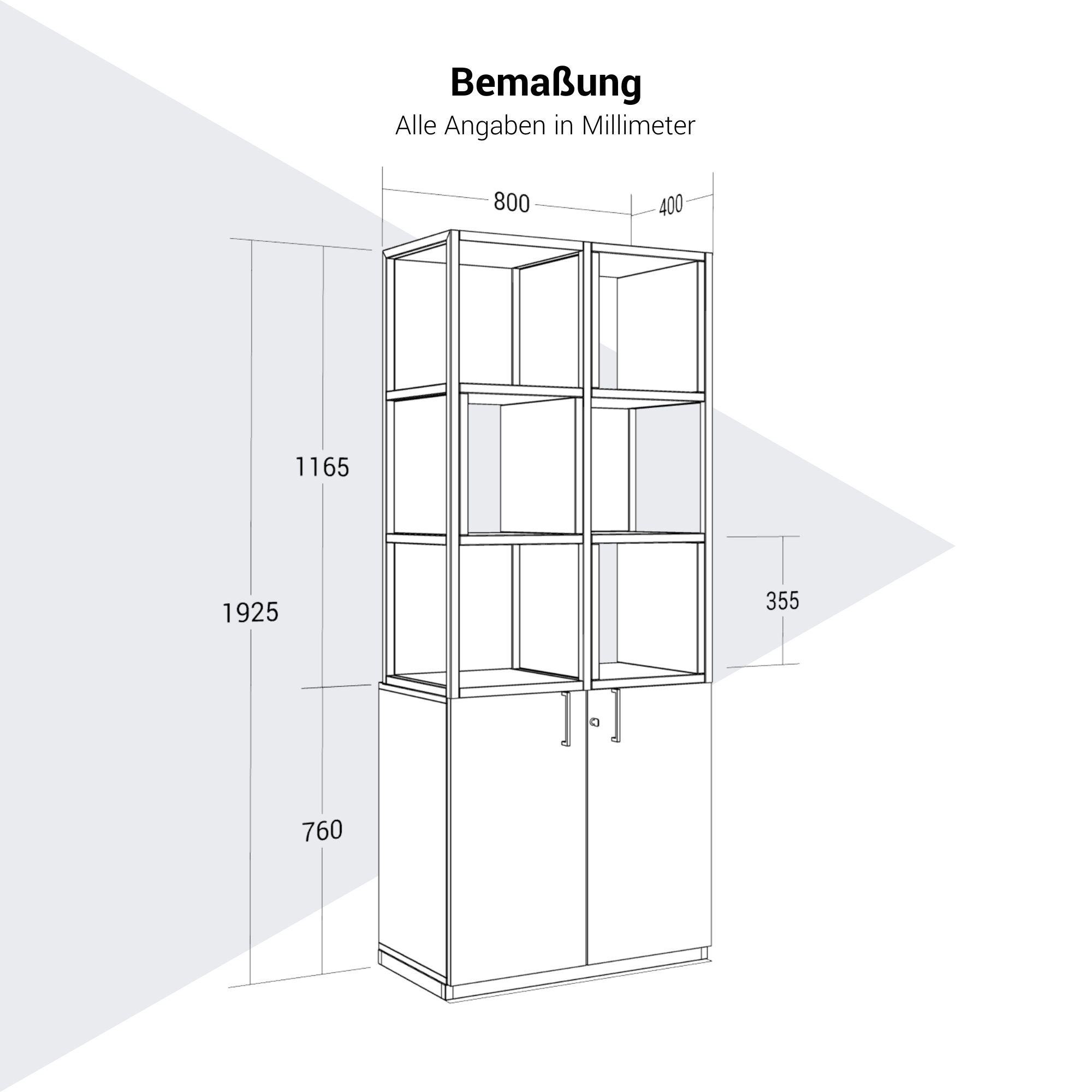 CHOICE Regalschrank | 5 OH, 800 x 1925 mm, Regalkisten, Anthrazit - 8 Main Image
