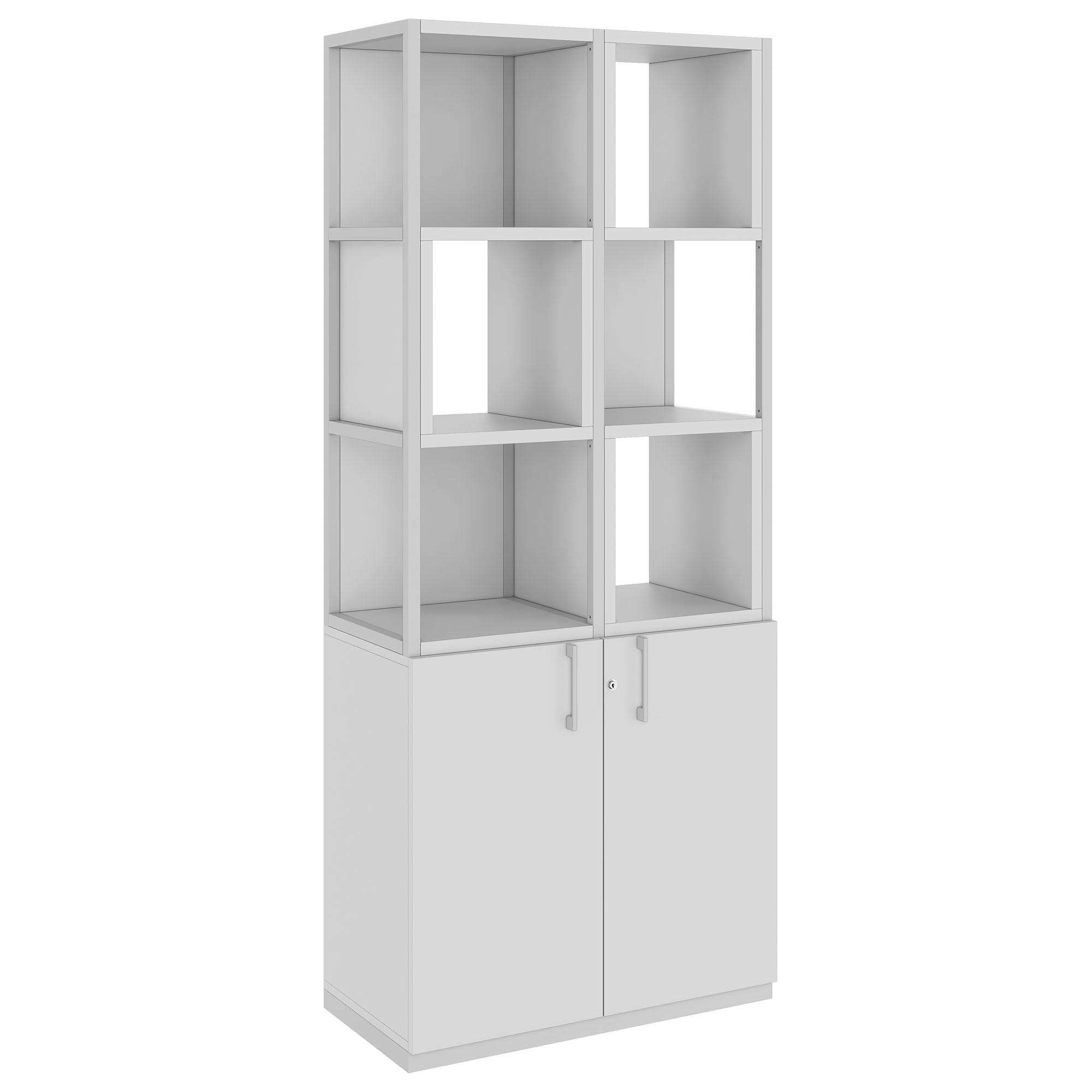 CHOICE Regalschrank | 5 OH, 800 x 1925 mm, Regalkisten, Perlgrau - 1 Main Image