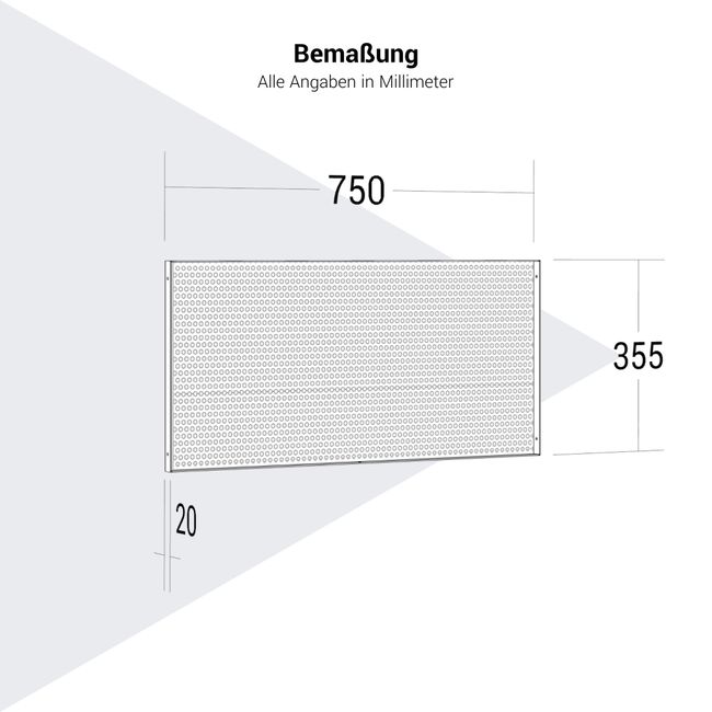 ATELLA Rückwand | 750 x 355 mm, Lochblech