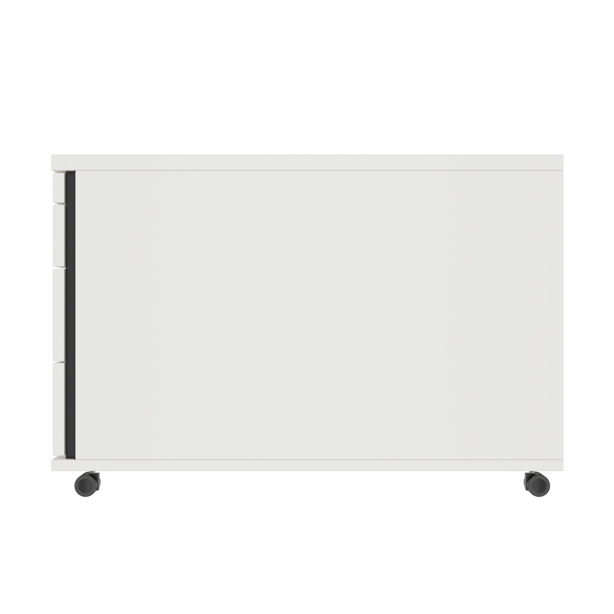 PRO Rollcontainer | 800 mm tief, Kleinteilefach, Soft-Close, Weiß - 4 Main Image