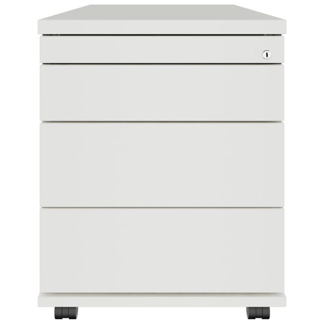 PRO Rollcontainer | 800 mm tief, Kleinteilefach, Soft-Close, Weiß