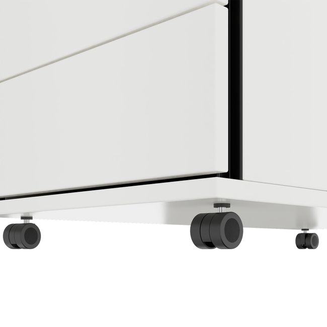 PRO Rollcontainer | 800 mm tief, Kleinteilefach, Soft-Close, Weiß