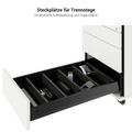 TIP Rollcontainer | 800 mm tief, Kleinteilefach, Soft-Close, Weiß
