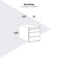 TIP Rollcontainer | 800 mm tief, Kleinteilefach, Soft-Close, Weiß