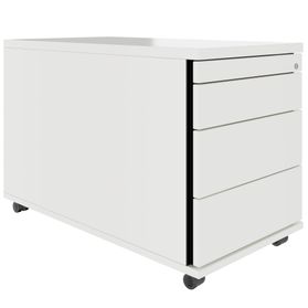 PRO Rollcontainer | 800 mm tief, Kleinteilefach, Soft-Close, Weiß