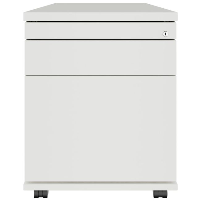 PRO Rollcontainer | 800 mm tief, Hängeregister, Kleinteilefach, Soft-Close, Weiß