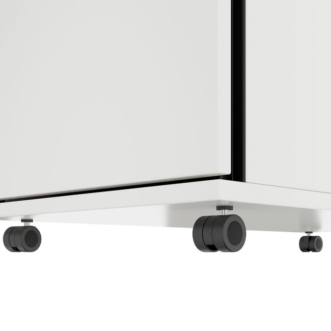 PRO Rollcontainer | 800 mm tief, Hängeregister, Kleinteilefach, Soft-Close, Weiß