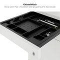 TIP Rollcontainer | 800 mm tief, Hängeregister, Kleinteilefach, Soft-Close, Weiß