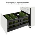 TIP Rollcontainer | 800 mm tief, Hängeregister, Kleinteilefach, Soft-Close, Weiß
