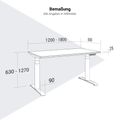 LORNA 2-Motoren-Schreibtisch | 1200 - 1800 mm, elektrisch höhenverstellbar, Perlgrau - 14 Thumbnail Image