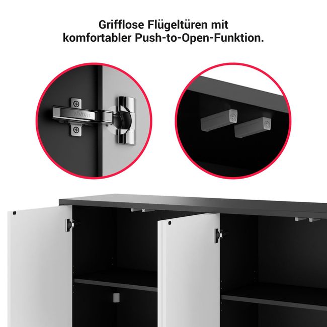 NOVA Sideboard | 2 OH, 1615 x 750 mm, Anthrazit NOVA Sideboard | 2 OH, 1615 x 750 mm, Anthrazit