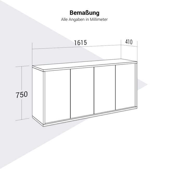 NOVA Sideboard | 2 OH, 1615 x 750 mm, Nussbaum NOVA Sideboard | 2 OH, 1615 x 750 mm, Nussbaum