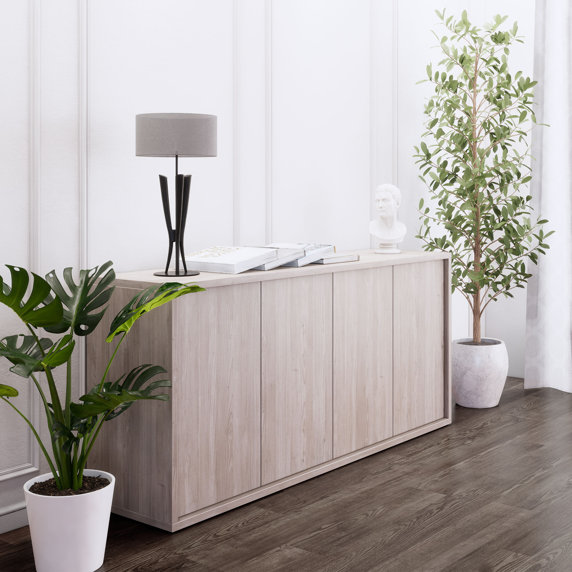 NOVA Sideboard | 2 OH, 1615 x 750 mm, Nordeiche grau - 1 Main Image