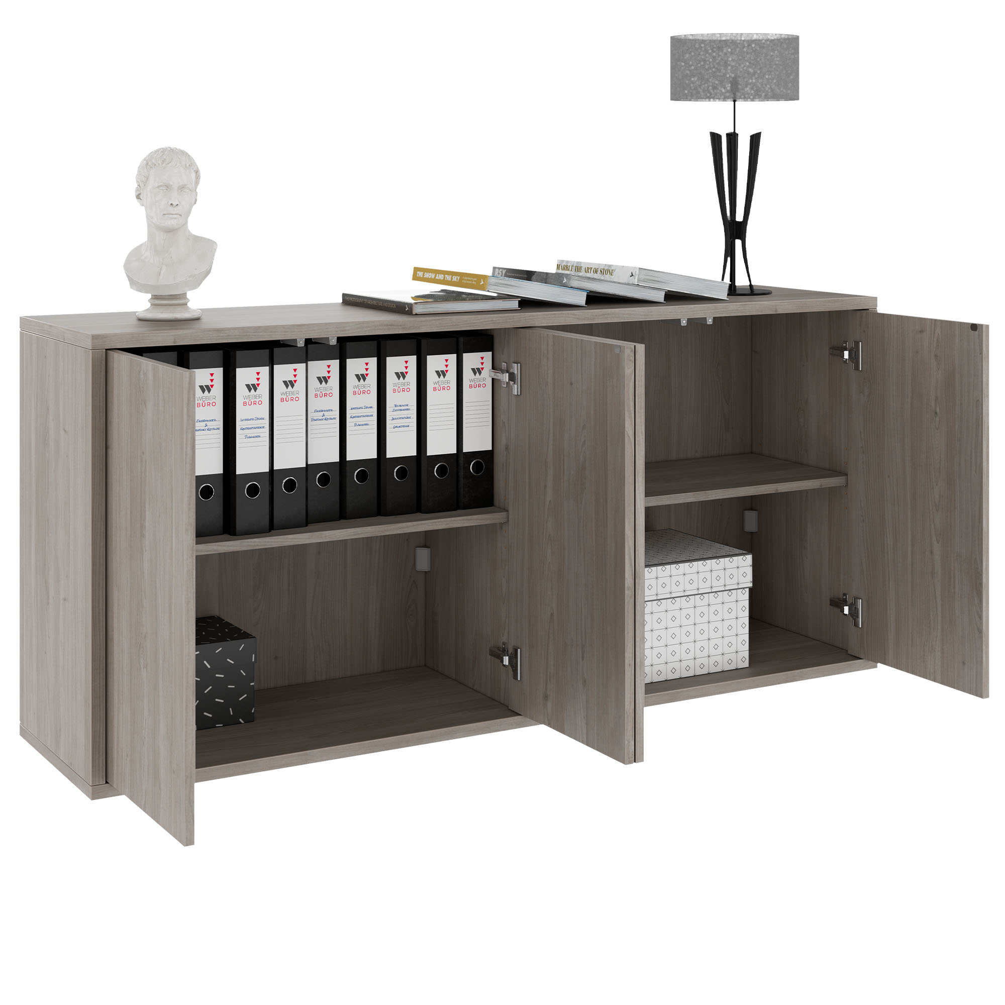 NOVA Sideboard | 2 OH, 1615 x 750 mm, Nordeiche grau - 9 Main Image