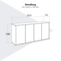 NOVA Sideboard | 2 OH, 1615 x 750 mm, Cubanitgrau