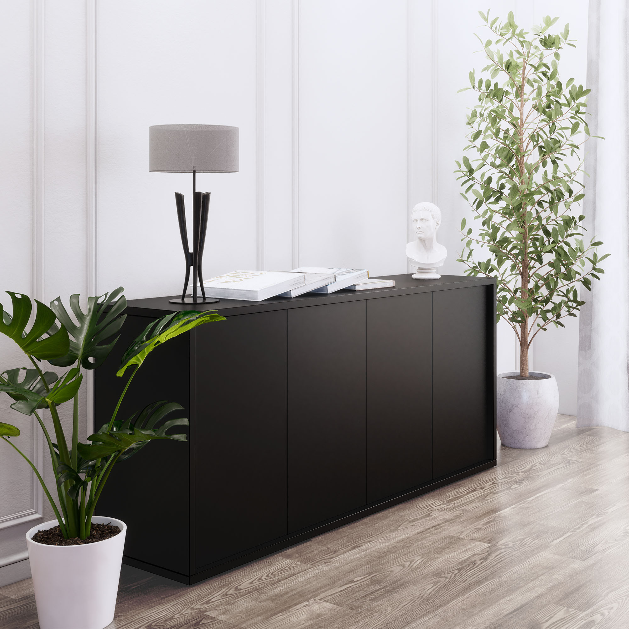 NOVA Sideboard | 2 OH, 1615 x 750 mm, Schwarz - 1 Main Image