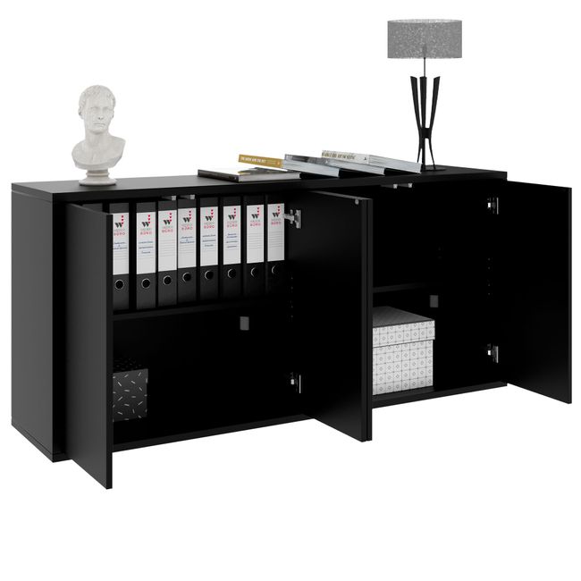 NOVA Sideboard | 2 OH, 1615 x 750 mm, Schwarz