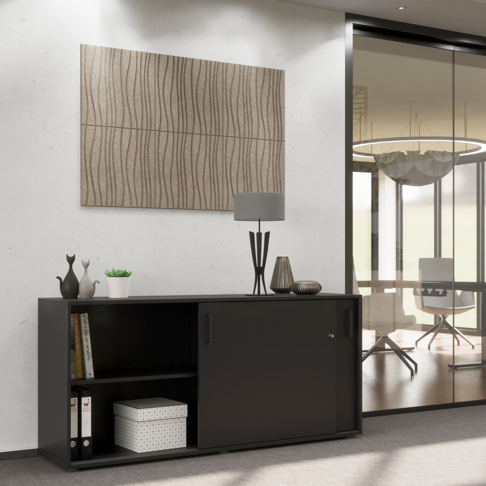 NOVA Armoire de porte coulissante | 2 oh, 1640 x 740 mm, anthracite - 1 Main Image